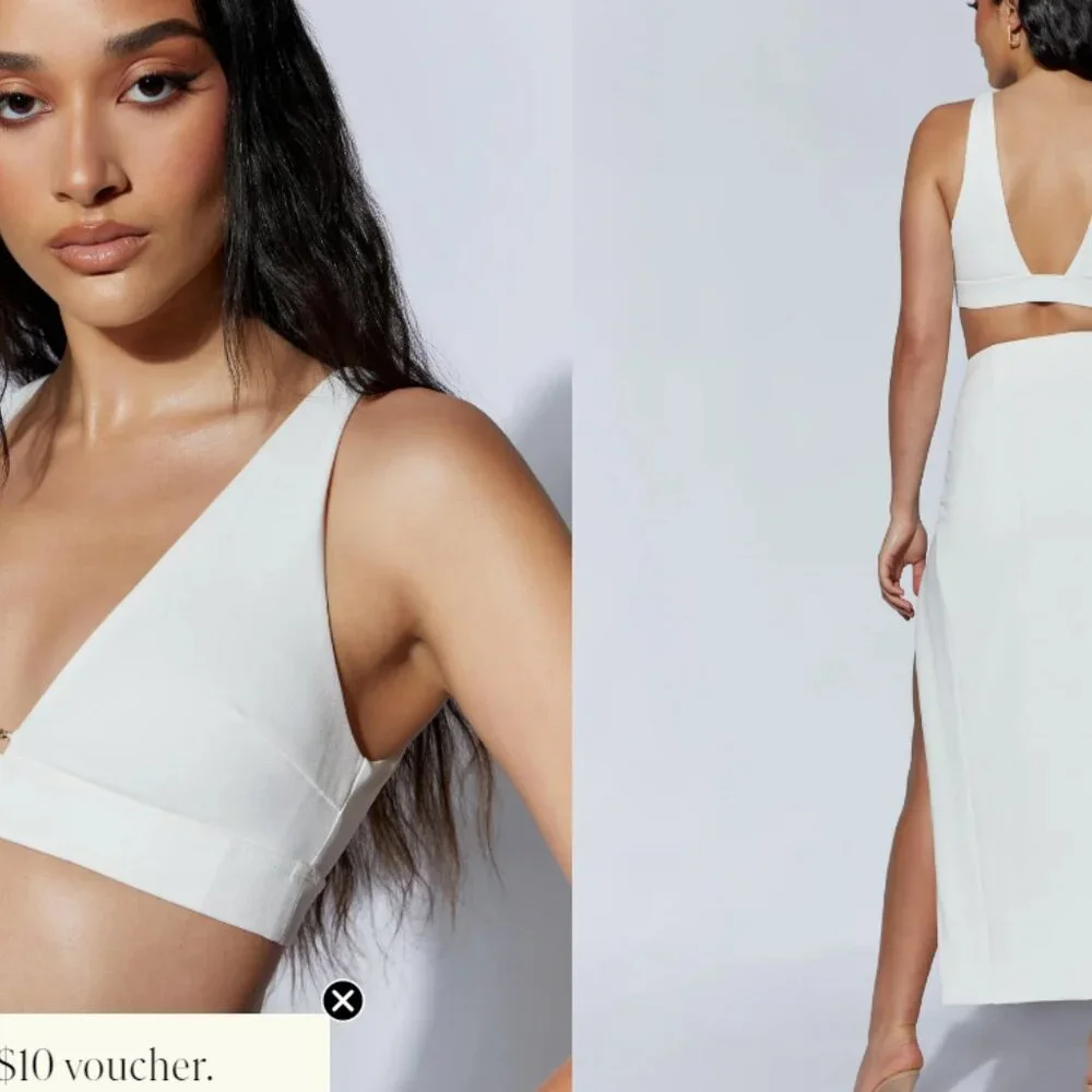 Meshki Arla White Skirt Set